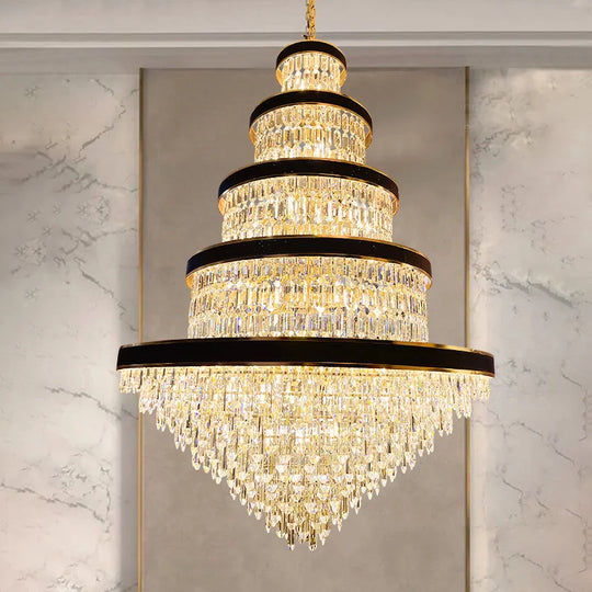 Luxury Crystal Pendant Chandelier for Duplex and Hotel Lobby
