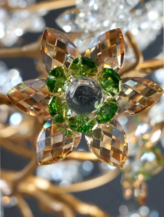 Solid Brass Branch Crystal Chandelier