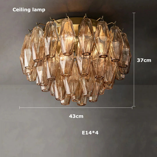 Retro Champagne Pendant Light for Large Living Room Lighting