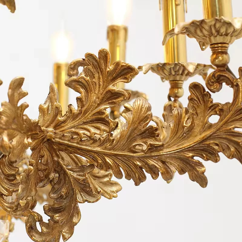 Baroque 9-Candle Copper Crystal Chandelier