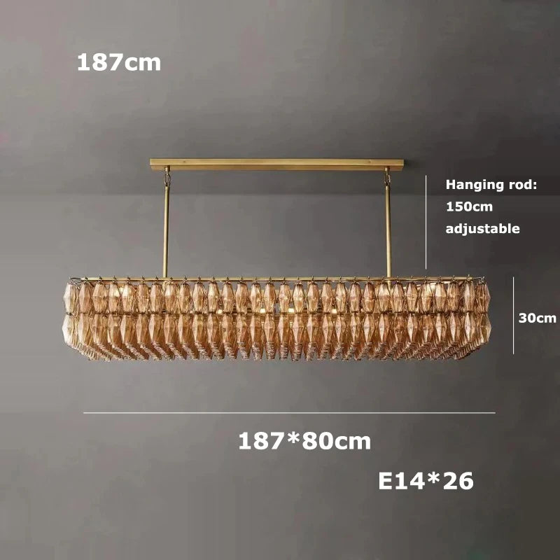 Retro Champagne Pendant Light for Large Living Room Lighting