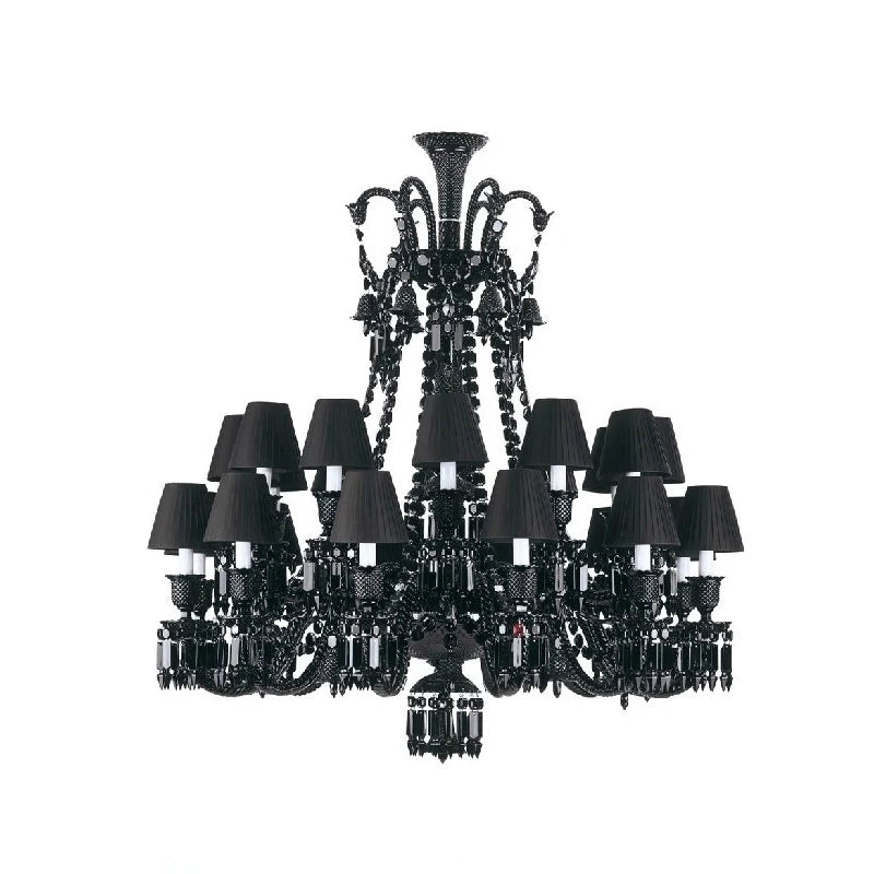 Black Crystal Chandelier for Dining Room and Bedroom Lighting