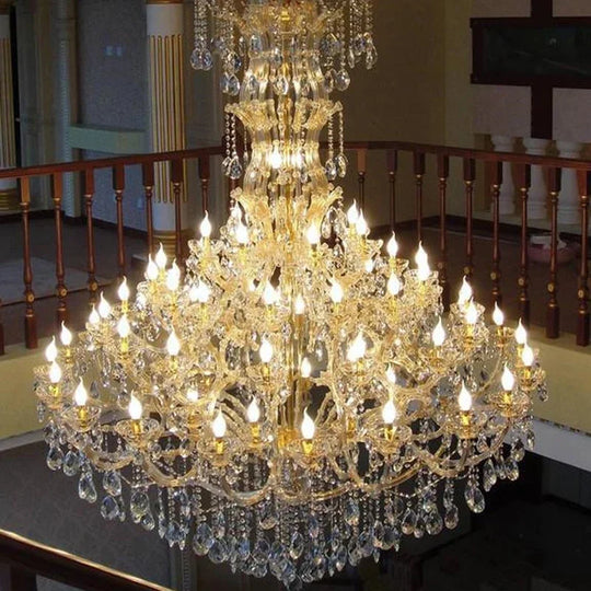 Luxury Large Crystal Candle Chandelier for Lobby and Villa Lighting