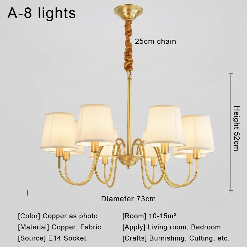 Modern LED Fabric Chandelier Light for Living and Dining Room