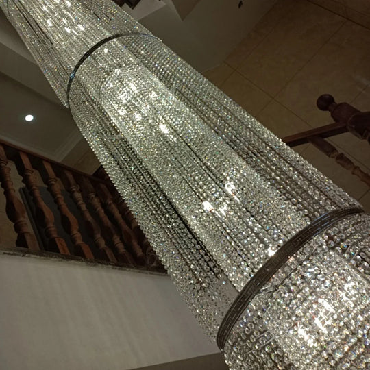 Spiral Staircase Crystal Chandelier for Villa and Hotel Lobby