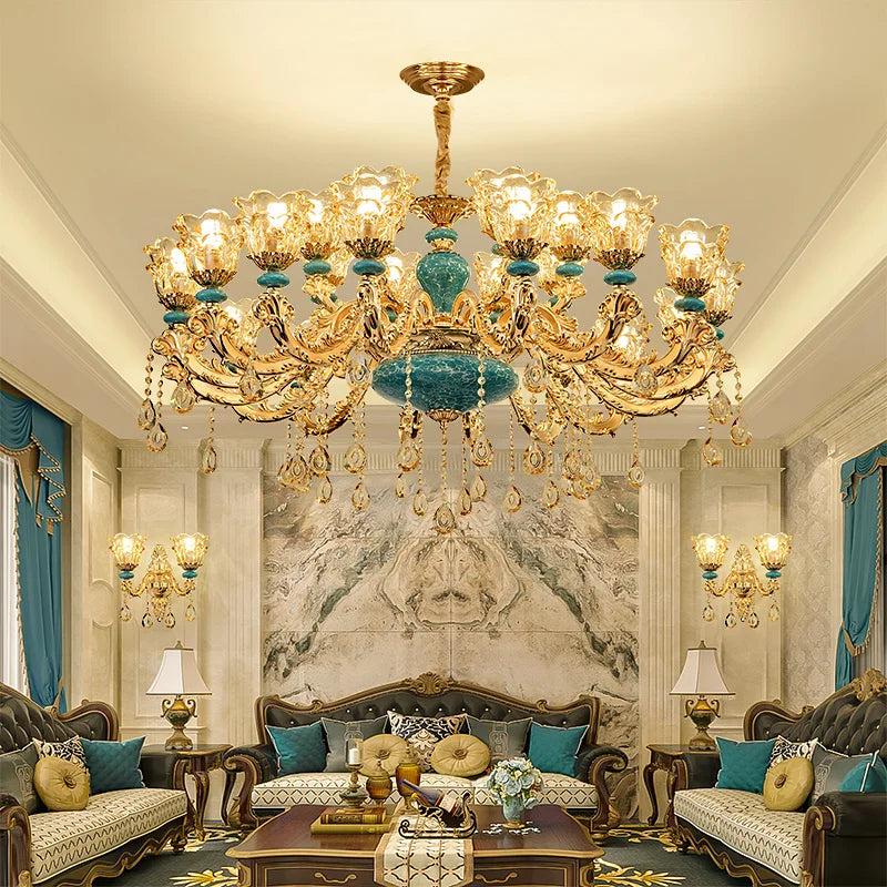 European Luxury Crystal Chandelier Light for Living Room and Bedroom