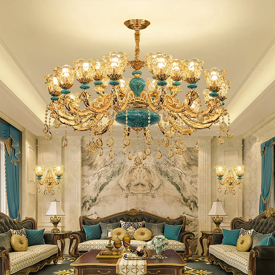 European Luxury Crystal Chandelier Light for Living Room and Bedroom