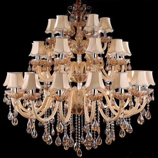 Luxury Crystal Candle Chandelier for Penthouse Hall and Staircase