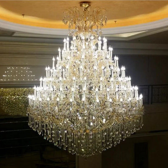 Luxury Large Crystal Candle Chandelier for Lobby and Villa Lighting