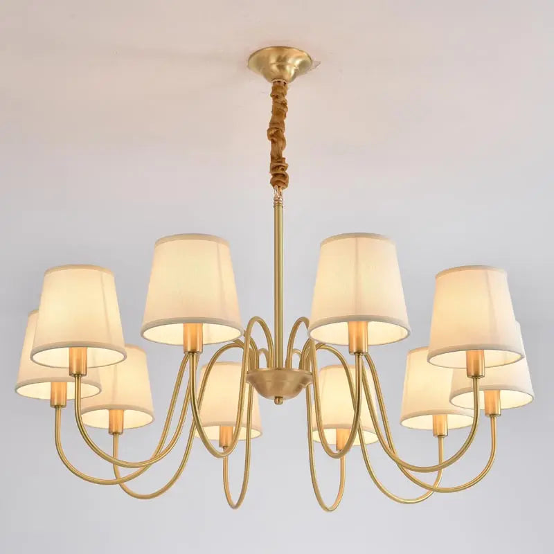 Modern LED Fabric Chandelier Light for Living and Dining Room