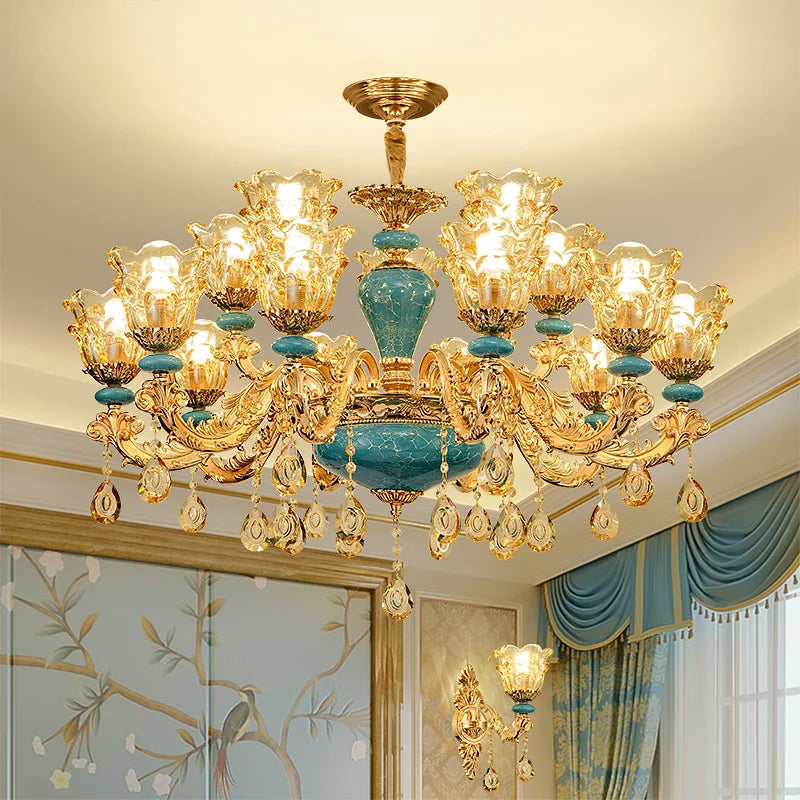 European Luxury Crystal Chandelier Light for Living Room and Bedroom