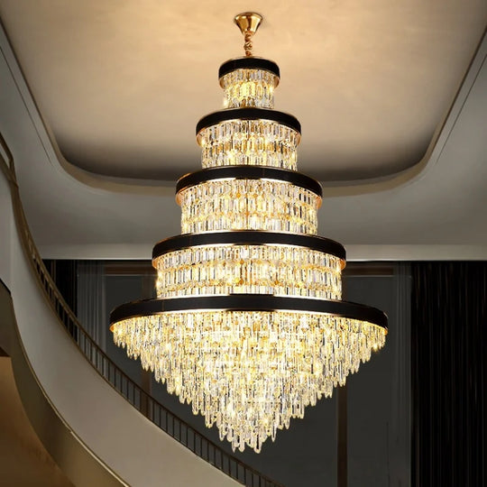 Luxury Crystal Pendant Chandelier for Duplex and Hotel Lobby
