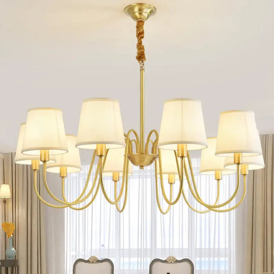 Modern LED Fabric Chandelier Light for Living and Dining Room