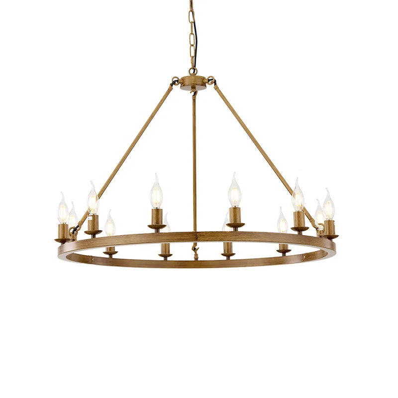 Wagon Wheel Chandelier Pendant Light for Cafés and Restaurants