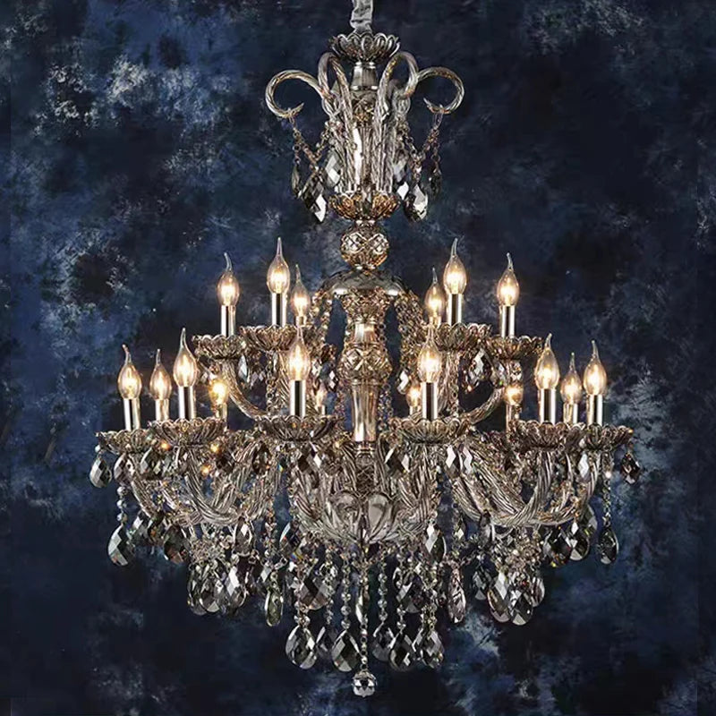 Large Crystal Chandelier for Duplex Hall and Villa Lighting