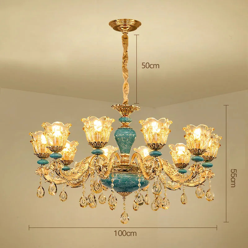 European Luxury Crystal Chandelier Light for Living Room and Bedroom