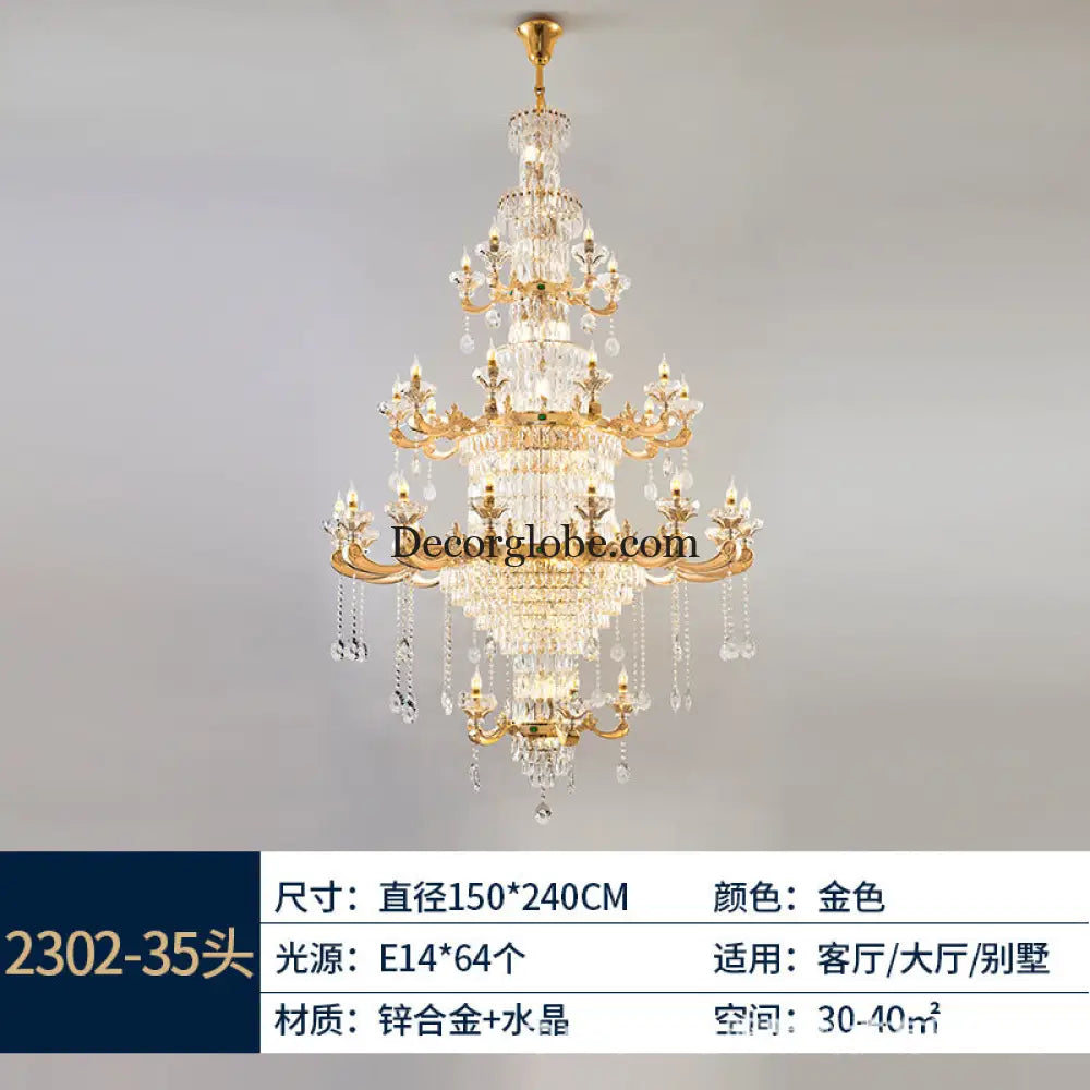 Aaliyah European Luxury Crystal Branch Chandelier - DecorGlobe