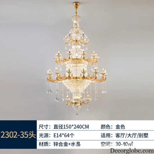 Aaliyah European Luxury Crystal Branch Chandelier - DecorGlobe