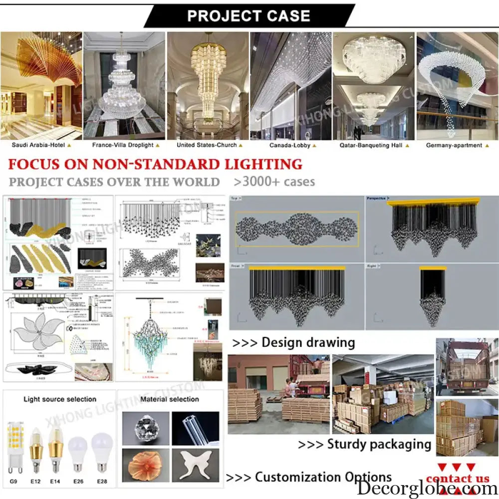 Adelina Custom Build Modern Art Lobby Chandelier Chandelier