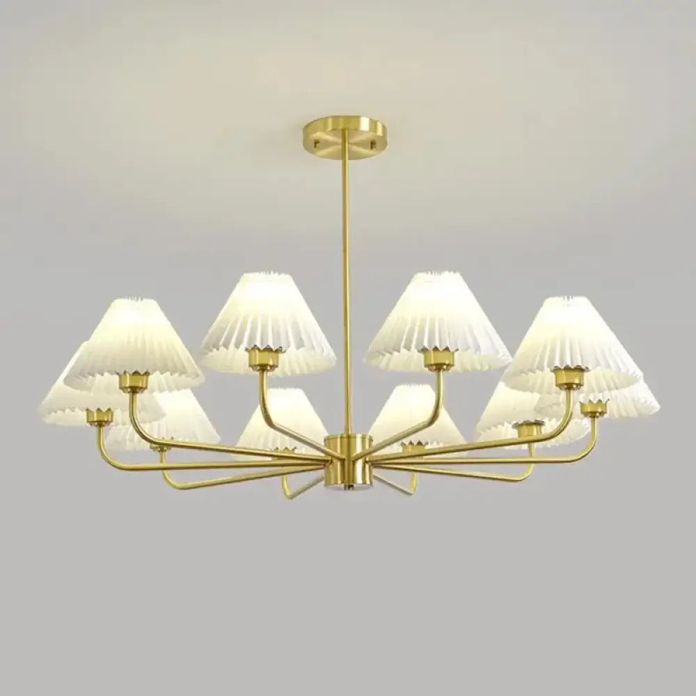 Modern LED Chandelier Pendant Light for Living Room and Dining 1 fabric lampshade / Warm White