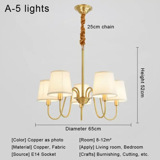 Modern LED Chandelier Pendant Light for Living Room and Dining A 5 lights / Warm White
