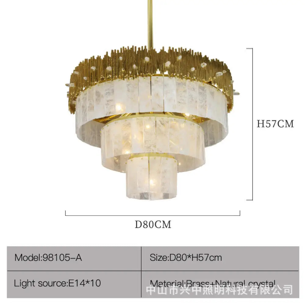 Light Luxury Crystal Living Room Chandelier D80 H57cm