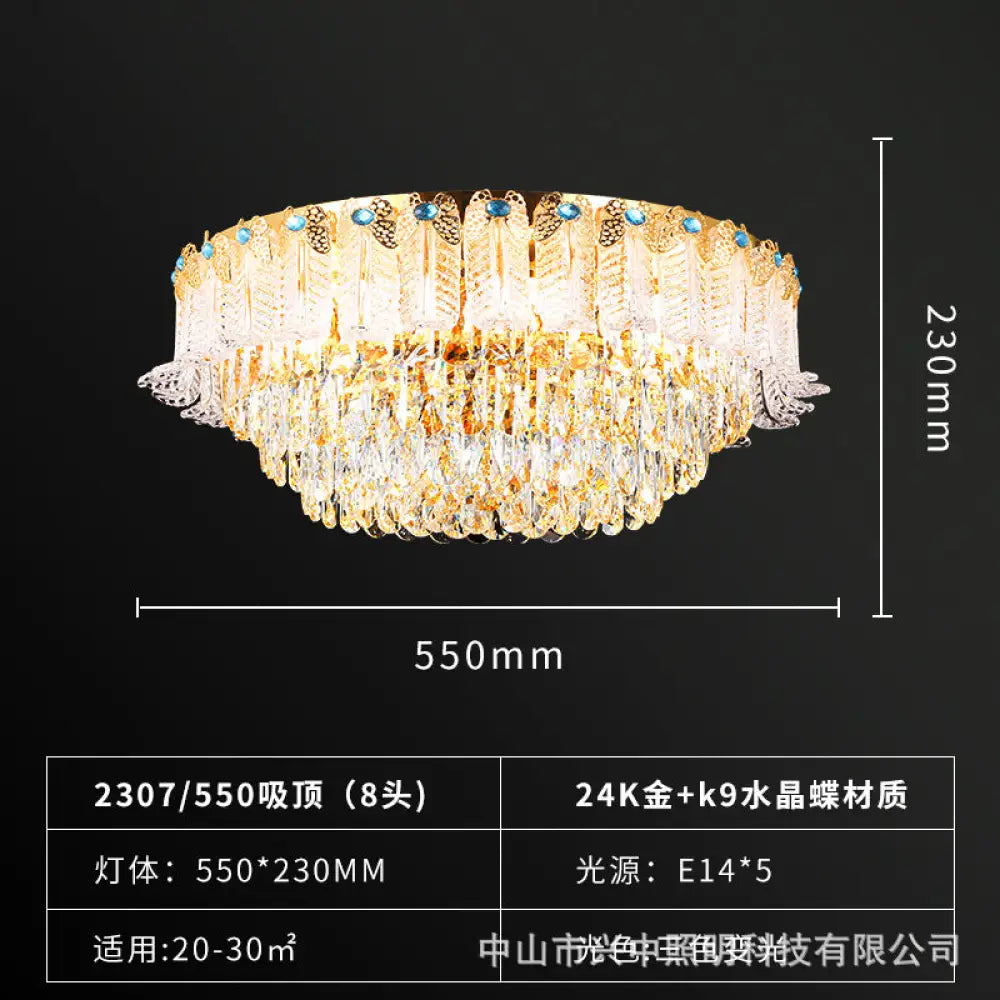 Alice European Luxury K9 Crystal Branch Chandelier Collection Ceiling lamp (diameter 55cm, height 23cm) Chandelier