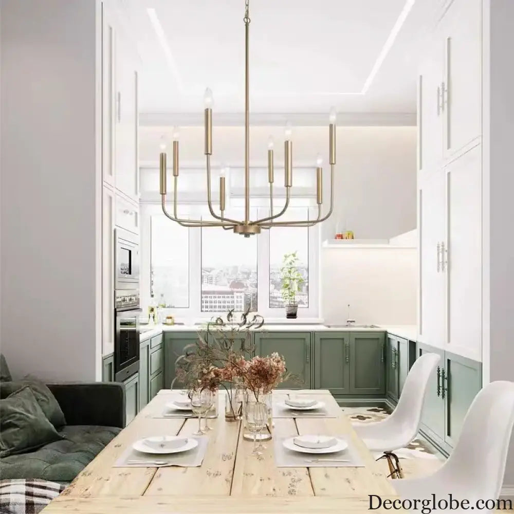 Retro Industrial Candle Chandelier Light for Bedroom and Study