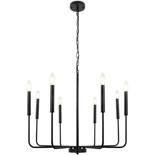 Retro Industrial Candle Chandelier Light for Bedroom and Study black 8 lights / China Mainland / Voltage 110V-130V|warm