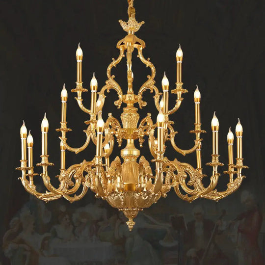 French style chandelier light luxury living room candle chandelier European luxury elegant retro Villa duplex building