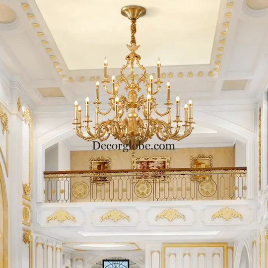 French style chandelier light luxury living room candle chandelier European luxury elegant retro Villa duplex building