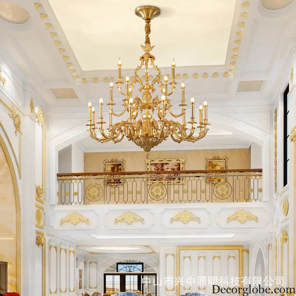 French style chandelier light luxury living room candle chandelier European luxury elegant retro Villa duplex building