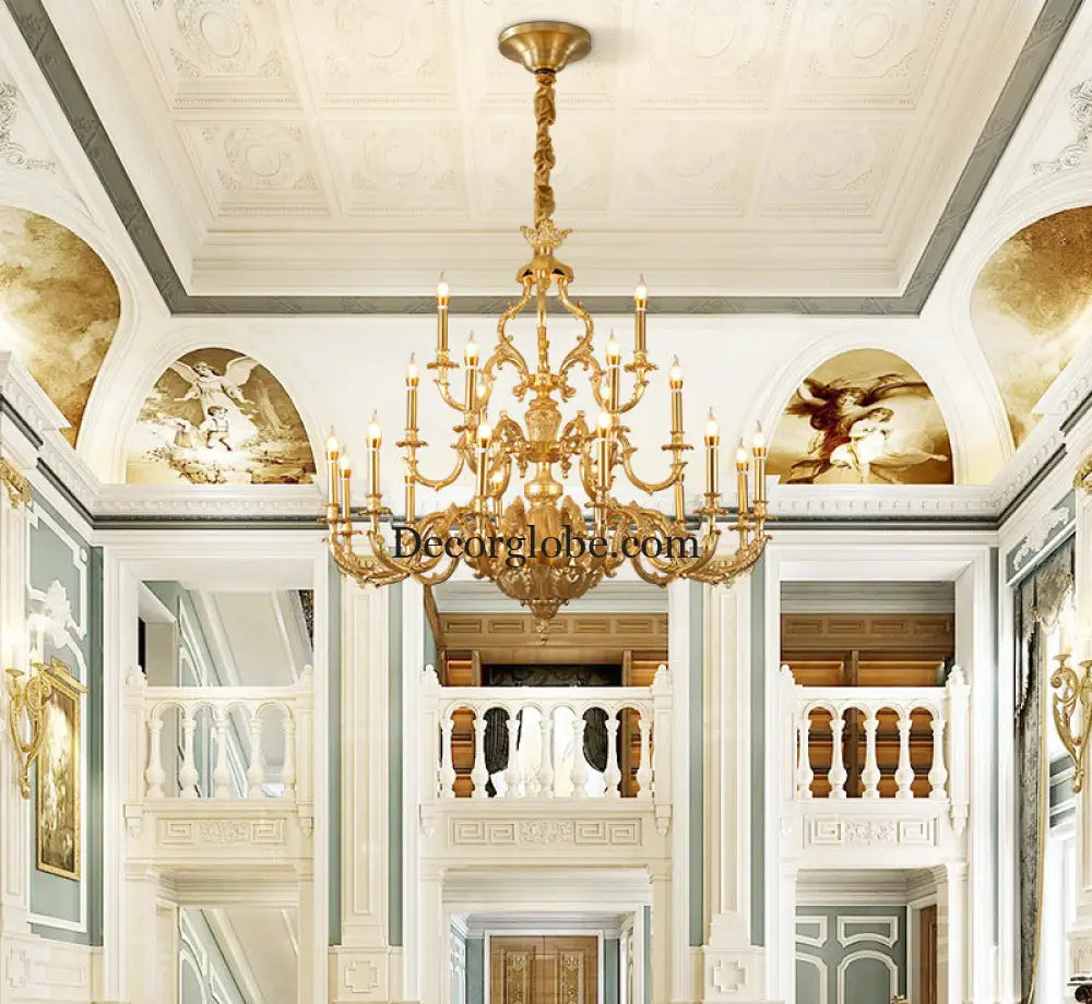 French style chandelier light luxury living room candle chandelier European luxury elegant retro Villa duplex building