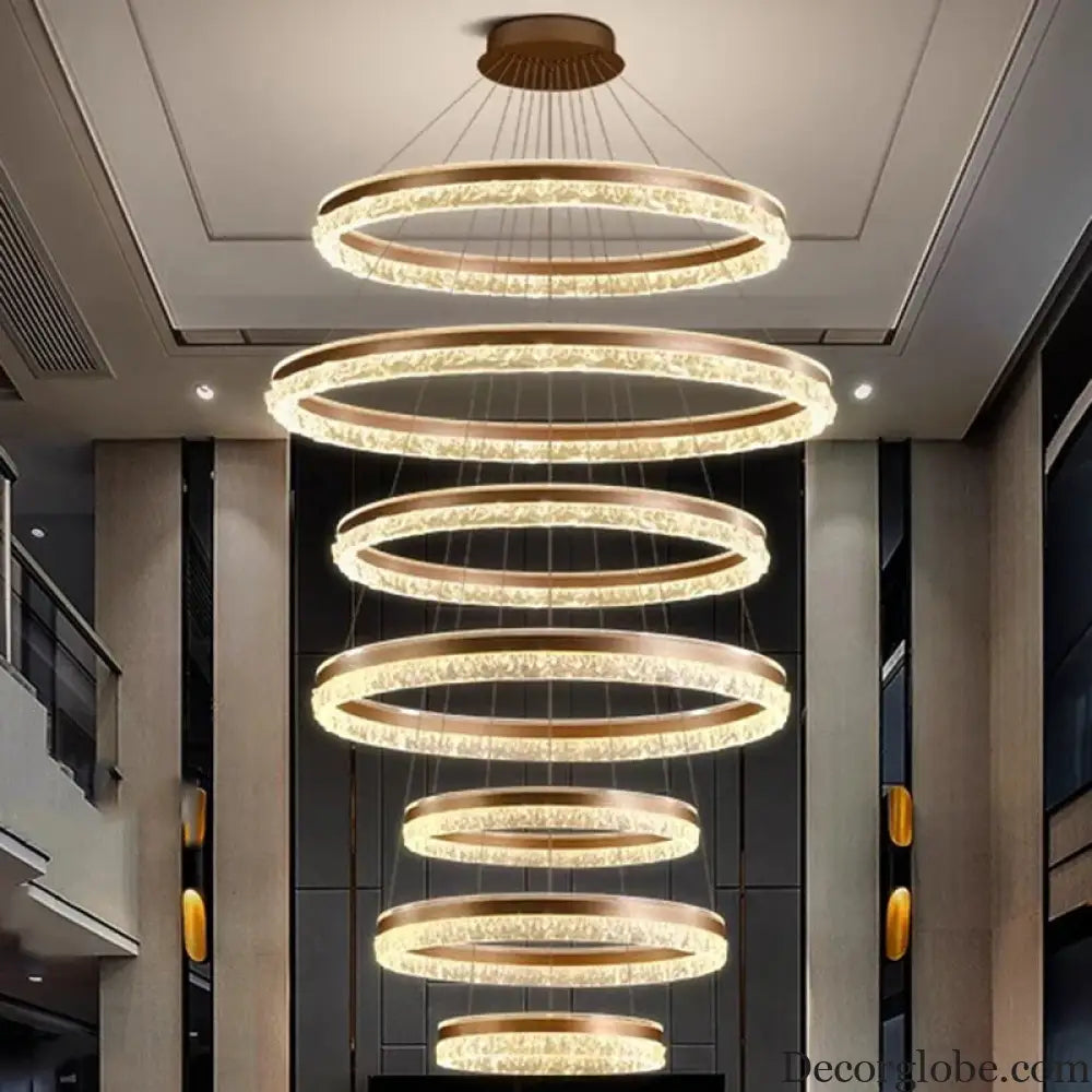 Modern Crystal Stair Pendant Light for Living Room and Hall