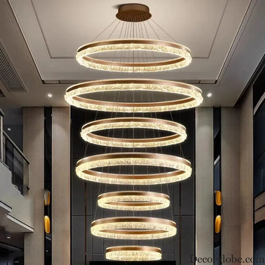 Modern Crystal Stair Pendant Light for Living Room and Hall