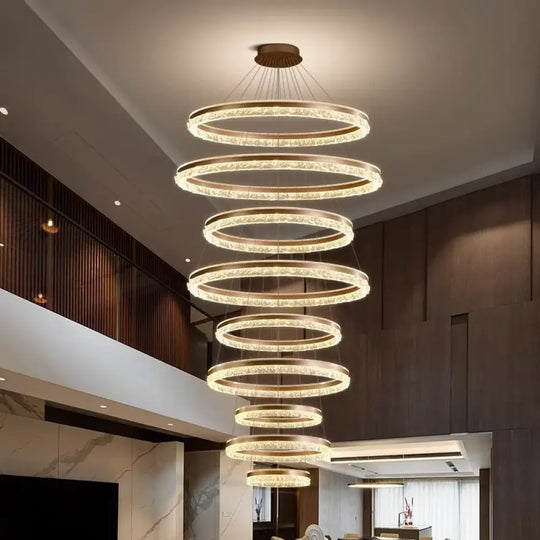 Modern Crystal Stair Pendant Light for Living Room and Hall
