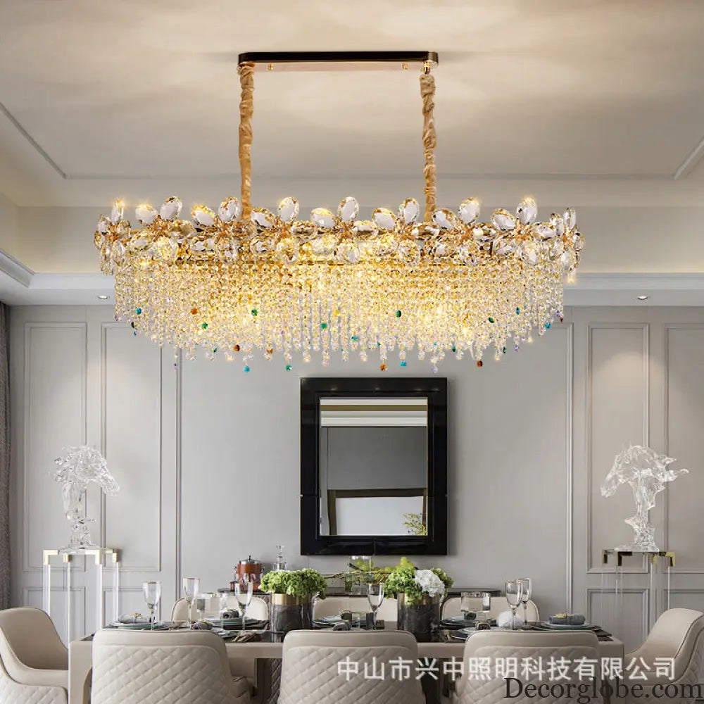 French Light Luxury Crystal Tassel Branch Chandelier
