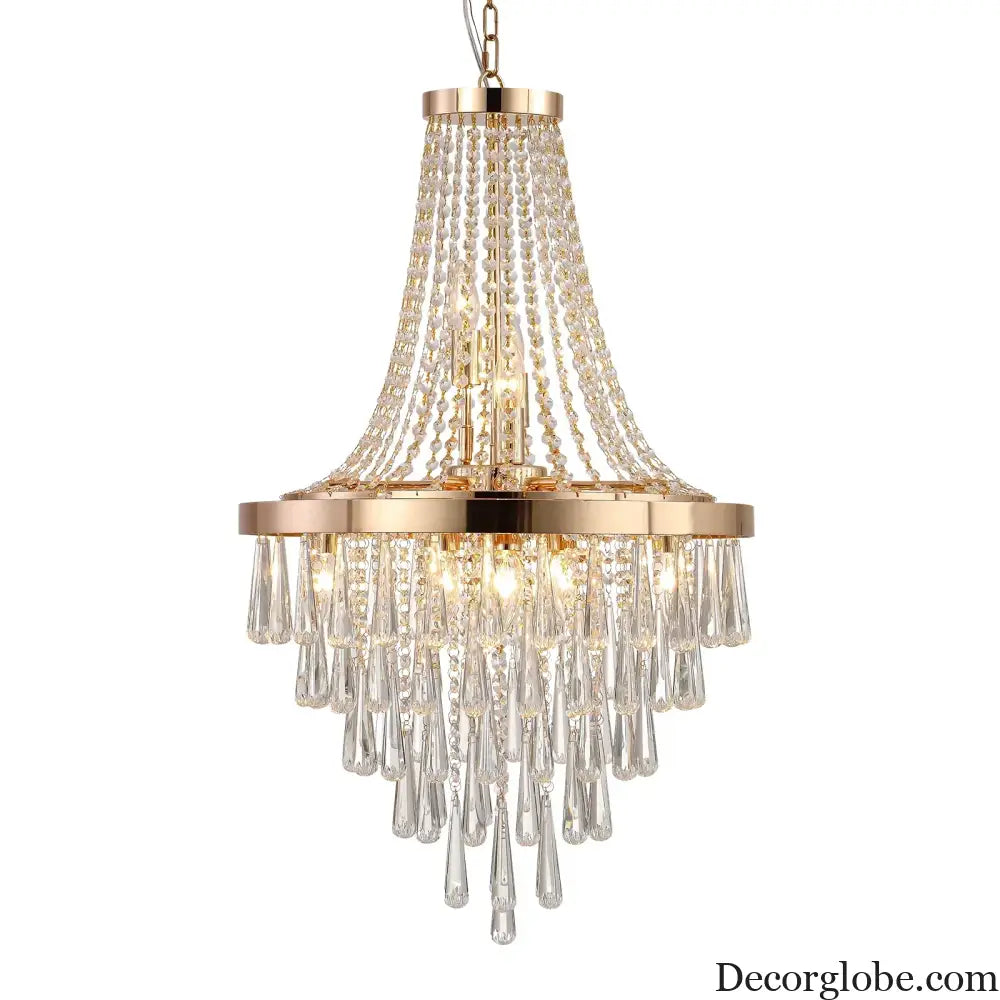 Arabelle 19.7-Inch Gold & Chrome Crystal Chandelier Chandelier
