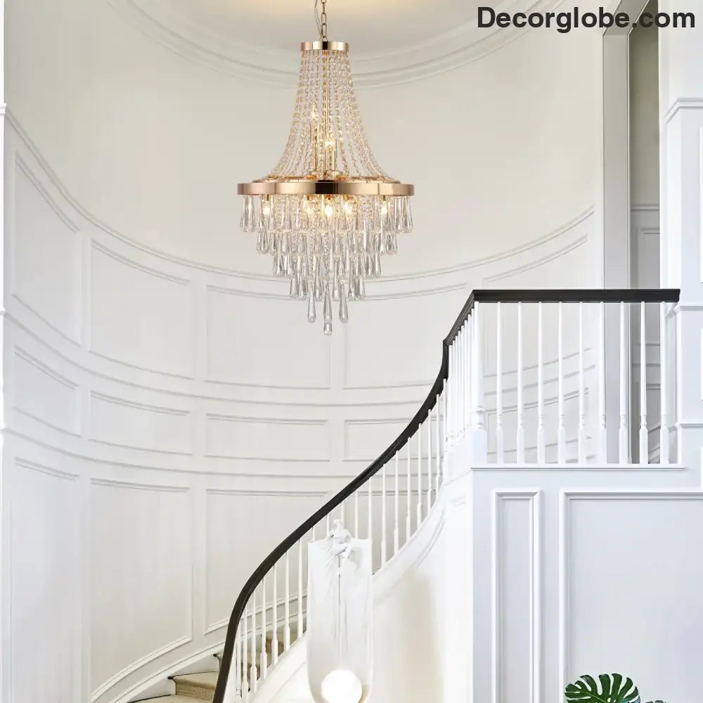 Arabelle 19.7-Inch Gold & Chrome Crystal Chandelier Chandelier