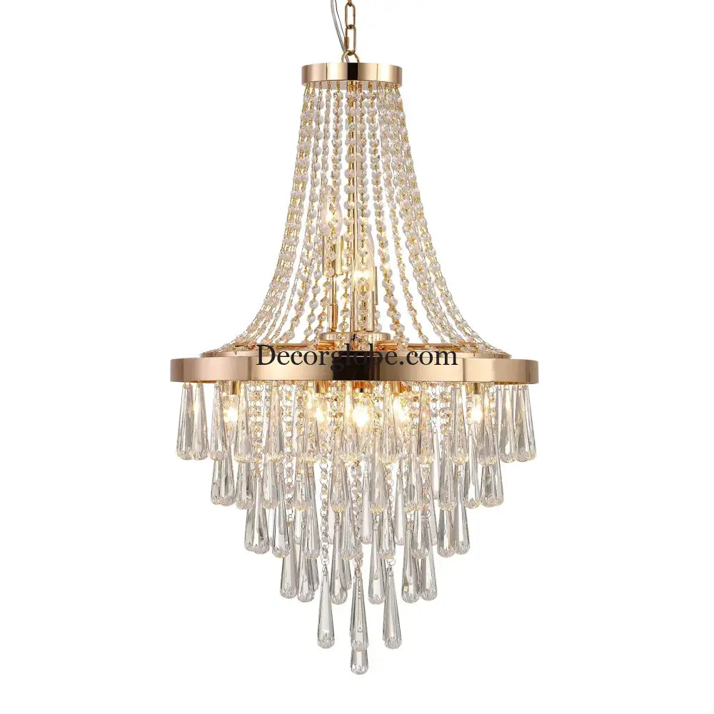 Arabelle 19.7-Inch Gold & Chrome Crystal Chandelier Chandelier