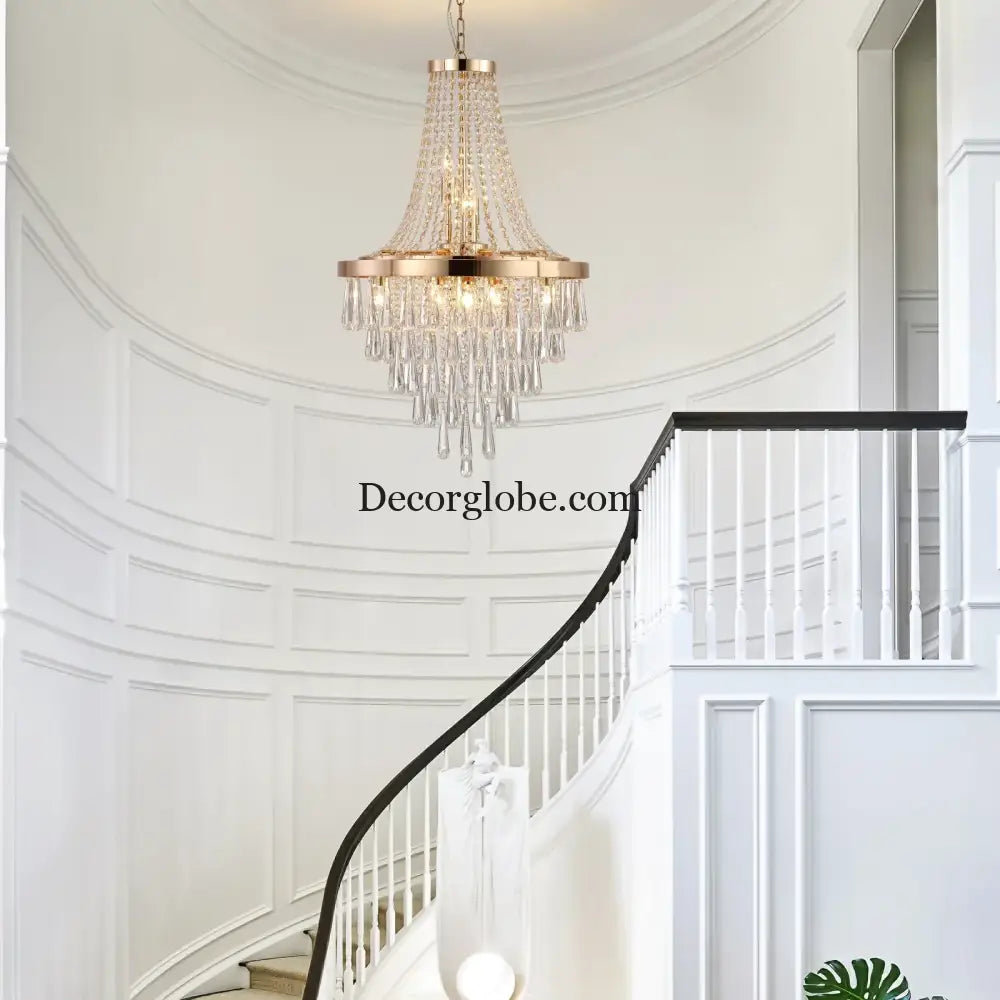 Arabelle 19.7-Inch Gold & Chrome Crystal Chandelier Chandelier