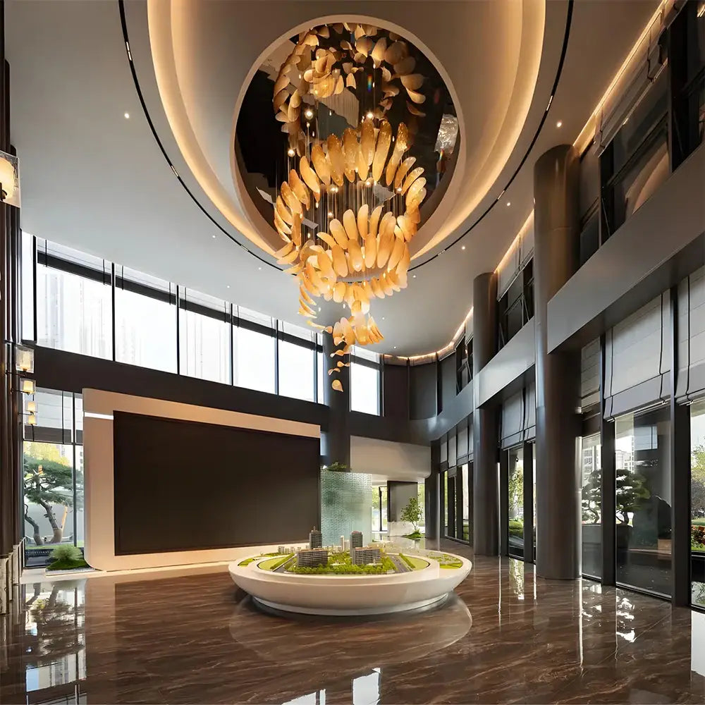 Aurelia Custom Build Gold Spiral Glass Chandelier Chandelier