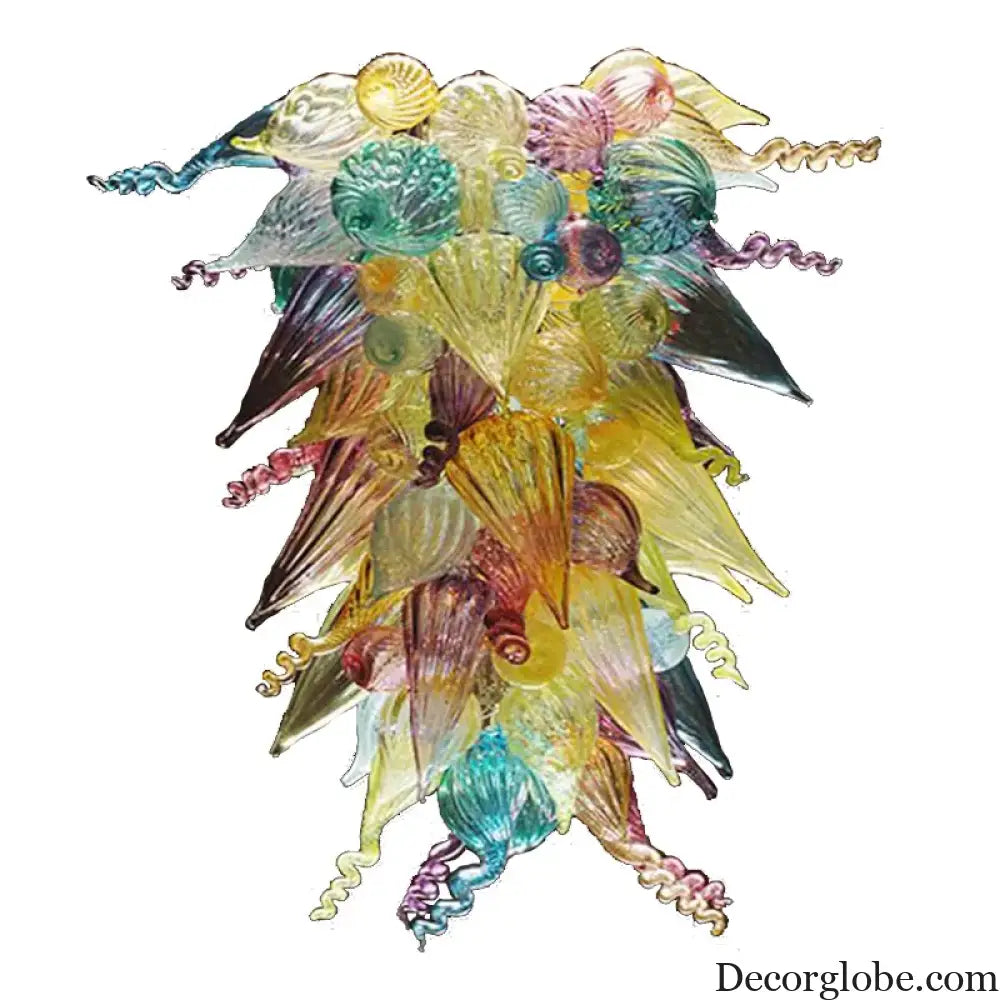 AUREX Gold Hand-Blown Glass Art Pendant Chandelier W50xH70cm chandelier