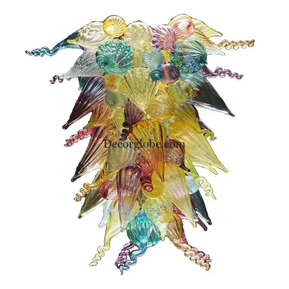 AUREX Gold Hand-Blown Glass Art Pendant Chandelier W50xH70cm chandelier