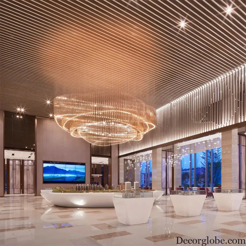 Aurora Custom Build Spiral Large LED Chandelier Chandelier