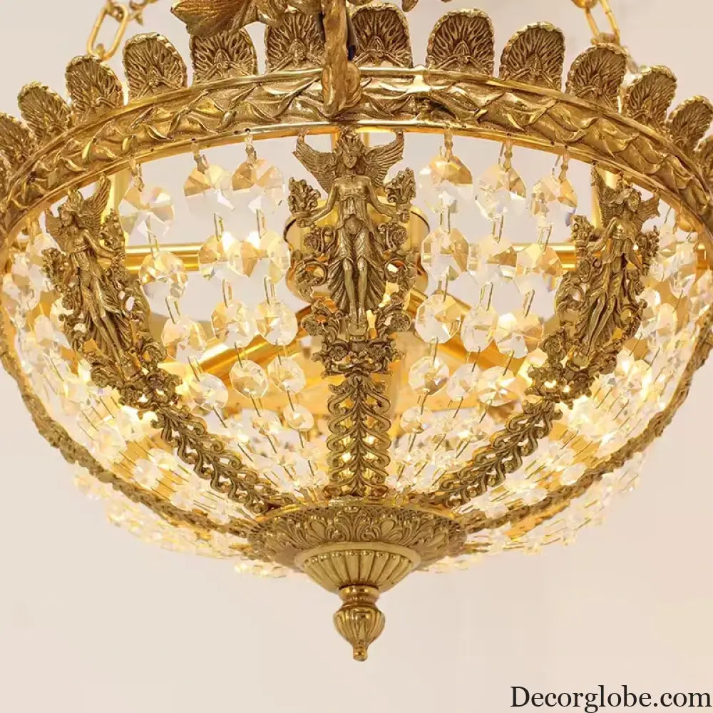 Baroque 9-Candle Copper Crystal Chandelier Chandelier