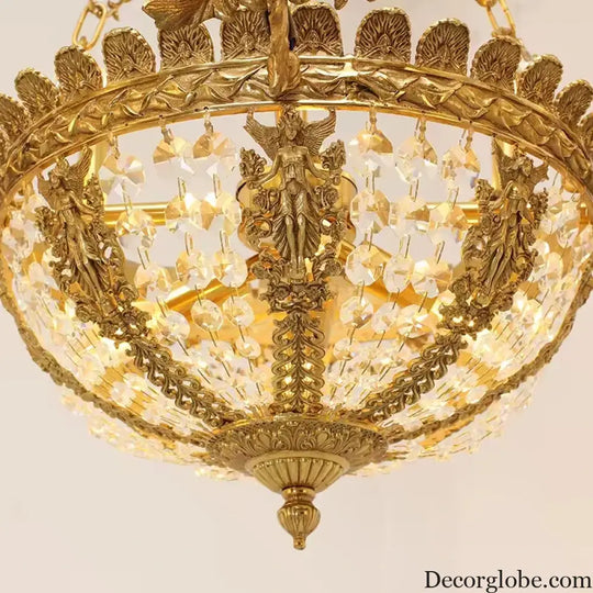 Baroque 9-Candle Copper Crystal Chandelier Chandelier