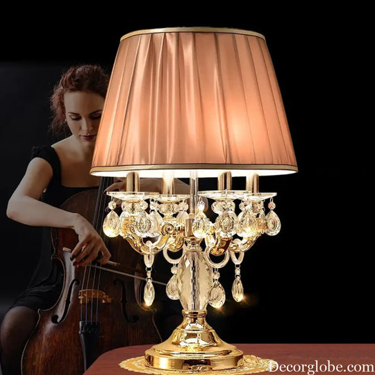 European Crystal LED Table Lamp for Bedroom and Living Room Decor