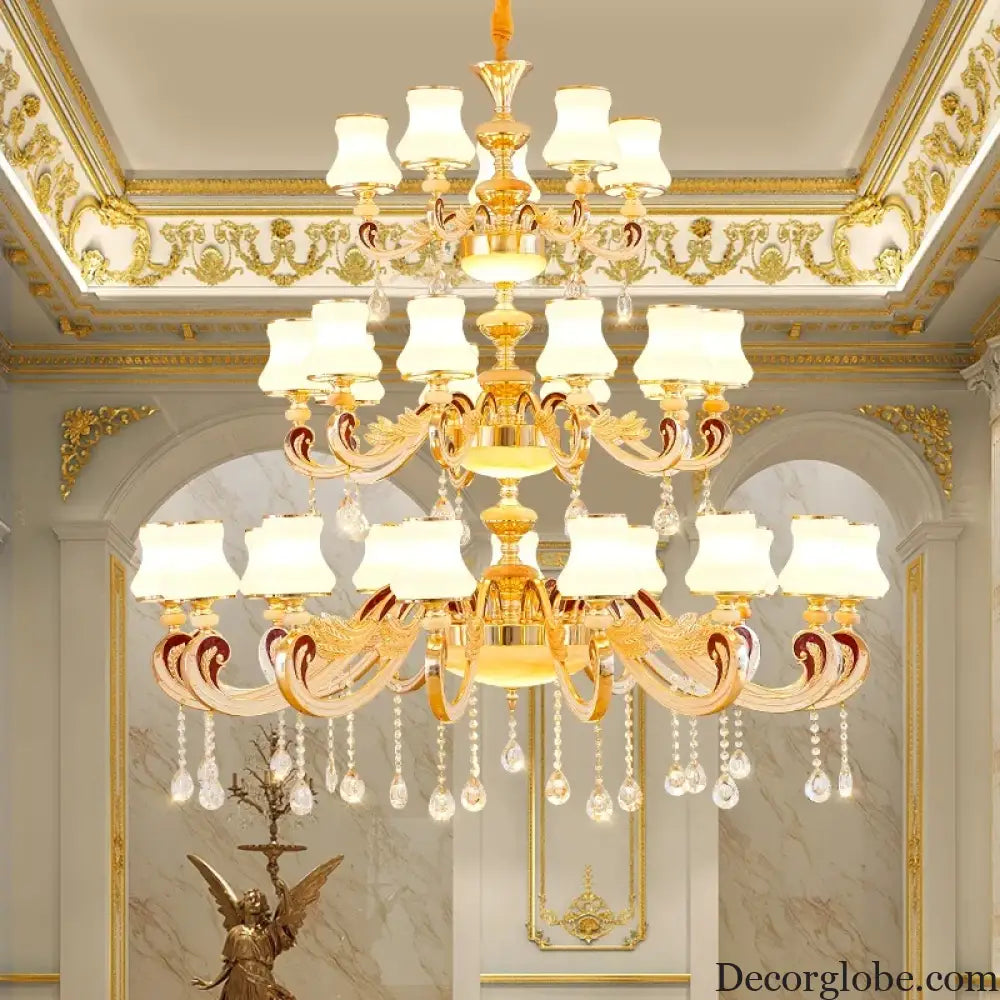 Big Crystal Chandelier for Duplex Villa and Hotel Lobby Lighting Chandelier