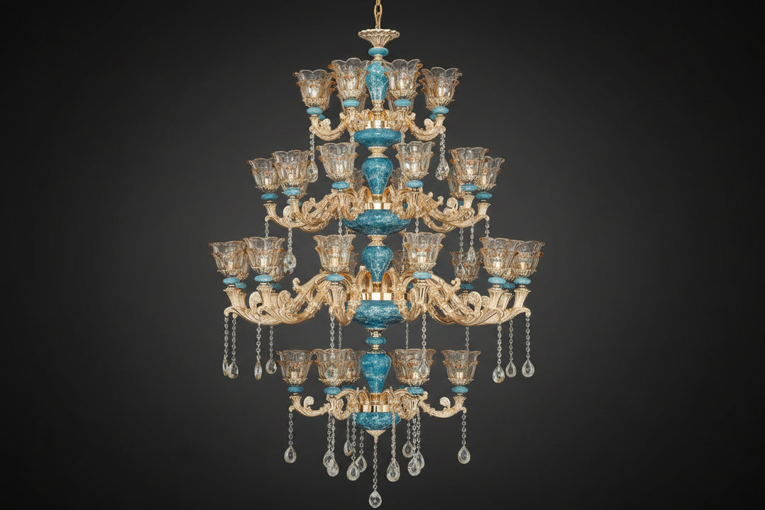 Big Duplex Crystal Chandelier for Villa Living Room and Lobby Chandelier
